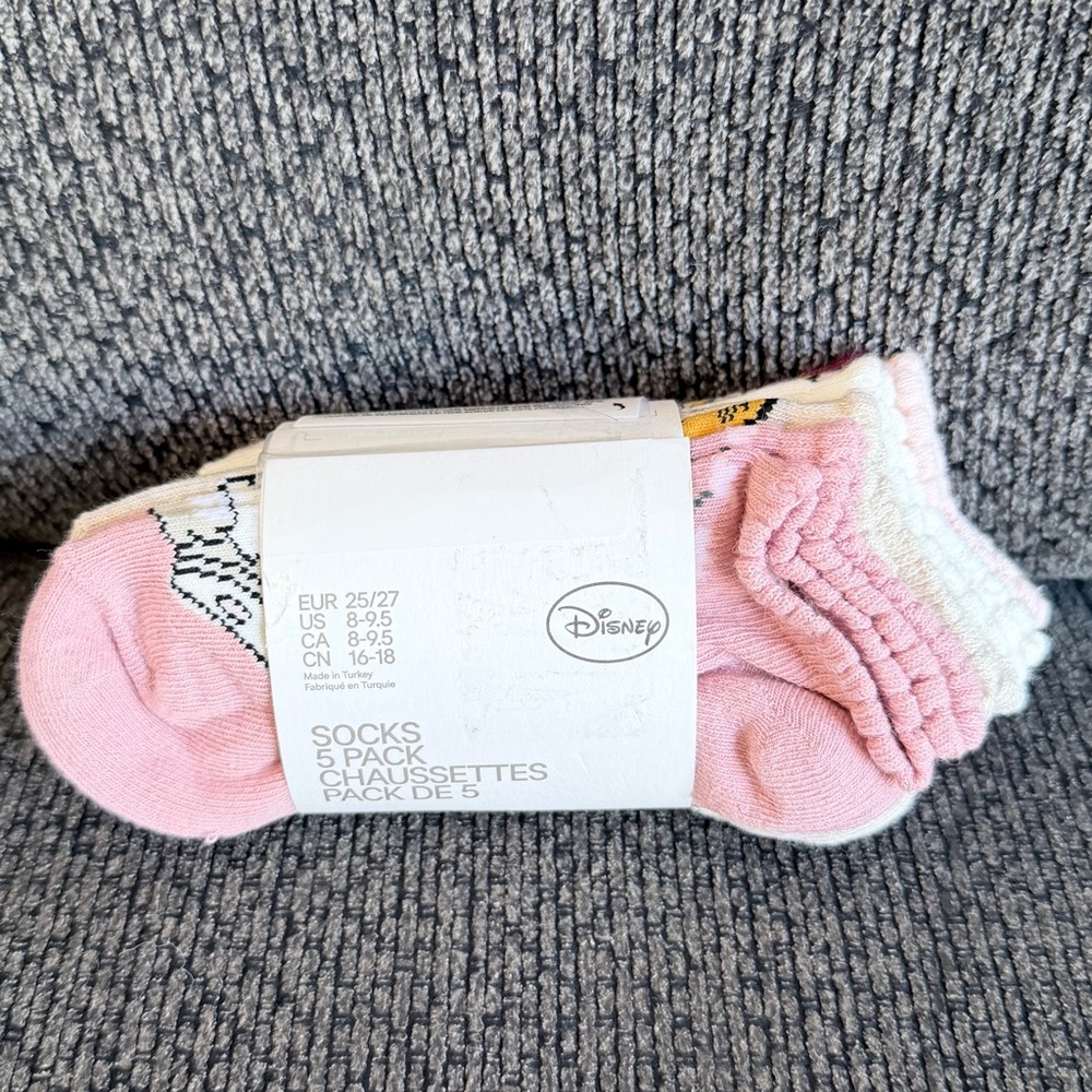 Disney x H & M snowwhite bunny deer print Pink Socks 5-Pack size 8-9.5
